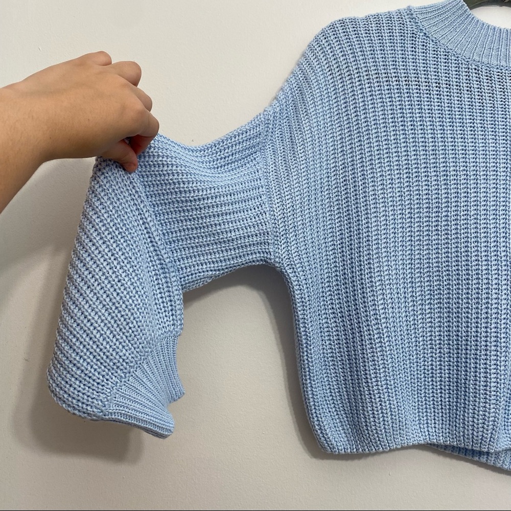 F21 Cropped Mock Turtleneck Knit Sweater